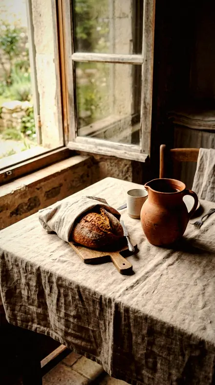 Low Table applied to Supper, on slate