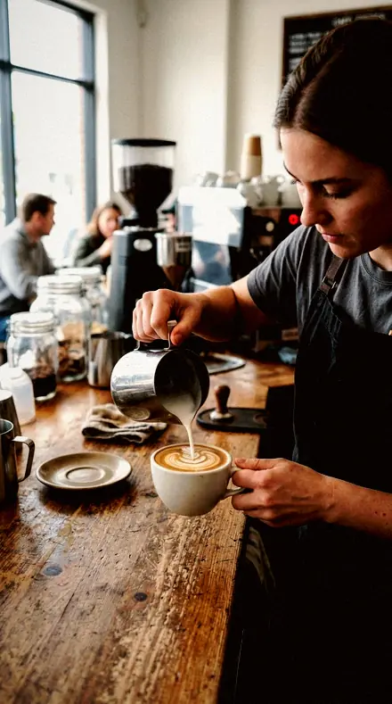 Dark Linen applied to The pour, under the lamp