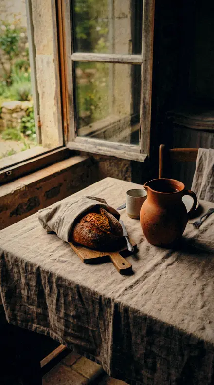 Stool Leather applied to Supper, on slate